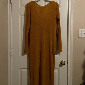 ZARA TRAFALUC MIDAXI GOLDEN ORANGE DRESS. US L